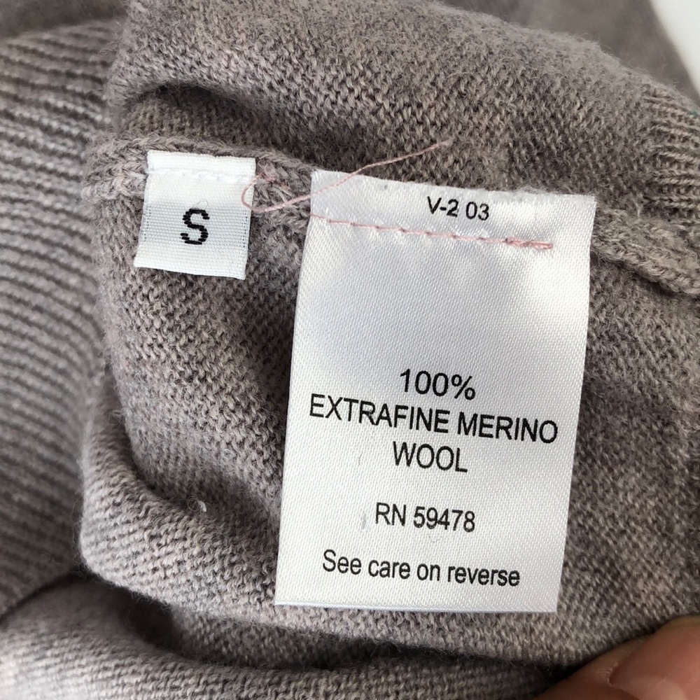Brunella Gori Gray Wool V Neck Long Sleeves Pullover Sweater Size S - Picture 4 of 4